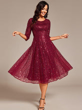 Charming Round Neck Sequin A-Line Wedding Guest Dress